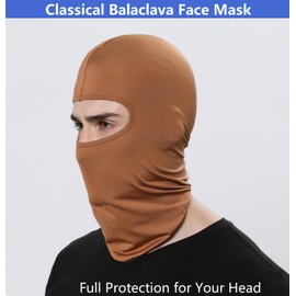 Balaclava Ski Mask Head Mask Full Face Mask Windproof Face Cover Sun UV Protection Scarf Men Women Outdoor Sport Cycling Cap (Brown)