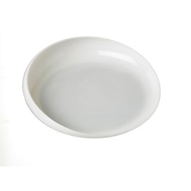 Sammons Preston Ivory Round Scoop Dish, Unbreakable 8" Scooper Bowl for Elderly, Disabled, & Handicapped, Plate with Non Skid Rubber Padded Bottom for Independent Eating, Self-Feeding Aid
