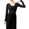 Women's Dance Top Wrap Cotton Cardigan Black-Cotton X-Large