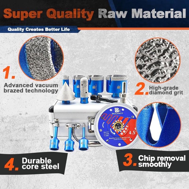 Diamond Core Drill Bit Set - BRSCHNITT Tile Hole Saw