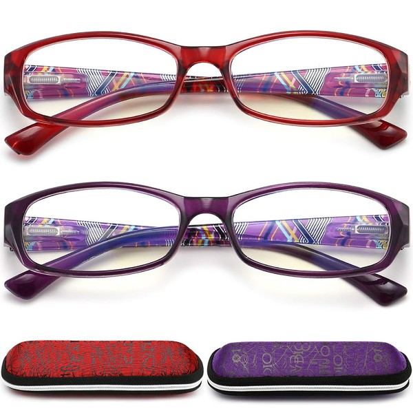 Blue Light Blocking Reading Glasses for Women - 2 Pack