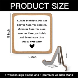 Wooden Table Sign Gift Motivational Desk Decor Wood Plaque With Stand Inspirational Gifts for Women Men Family School Teen Friends Coworkers-A29