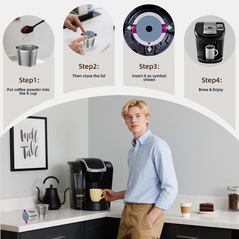 1 Pack Reusable K Cup Coffee Pods, Stainless Steel Refillable