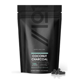 Activated Coconut Charcoal 1000mg | Made from Organic Thai Coconut Shells | for Bloating & Gas, Digestion & Flatulence Natural Relief | Vegan & Keto Friendly Supplement | 60 Capsules