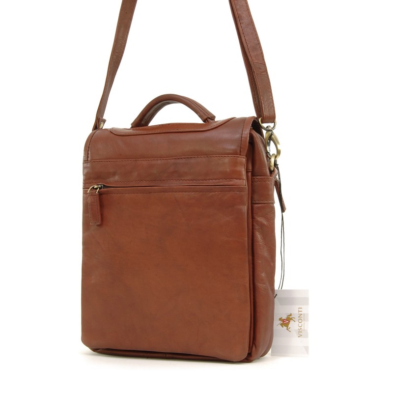 VISCONTI - Women's Leather Crossbody Bag - Medium Briefcase/Work Bag