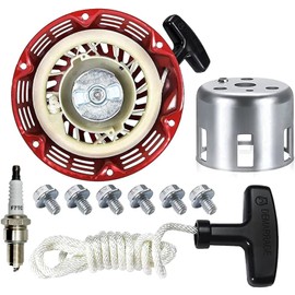 TSYCWQ Reverse Spring Pull Start Generator Starter Assembly w/Pulley Cup Fit for Honda 168F 170F GX120 GX140 GX160 GX200 159cc 196cc 200cc 212cc 224cc Engine Lawn Mower Recoil Starter Assembly