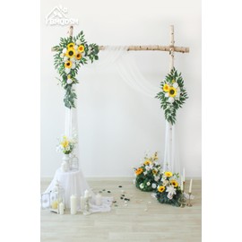 BMQDSM Artificial Flowers Wedding Arch Decor Arch Flowers (Set of 2) for Wedding Welcome Sign and Backdrop Decoration (New Sunflower)