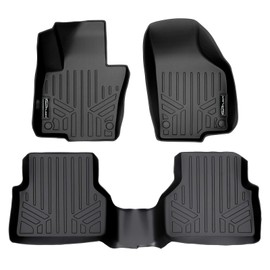 SMARTLINER Custom Fit Floor Mats 2 Row Liner Set Black for 2009-2017 Volkswagen Tiguan / 2018 Tiguan Limited