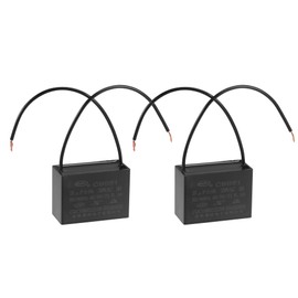 uxcell Ceiling Fan Capacitor CBB61 16uF 250V AC 2 Wires Metallized Polypropylene Film Capacitor 47x34x22mm for Electric Fan Pump Motor Generator 2Pcs