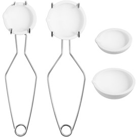 SEWACC Melting Ceramic Crucible Set Ceramic Crucible Bowls Quartz Melting Dishes Pot with Tongs Handle for Melting Metal