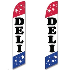 Twin Pack Full Sleeve Swooper Flags DELI Red White Blue Stars