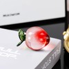 YWHL Handcraft Glass Peach Figurine Kitchen Decor, Crystal Art Fruit