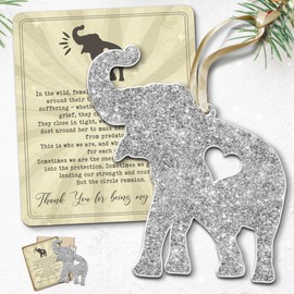 Pawzity Thank You Gifts for Women, Sister, Best Friends - Elephant Ornaments - Elephant Gifts for Women - Sisterhood, Friendship Ornament - Friends Gift for Christmas - Acrylic Ornament & Card