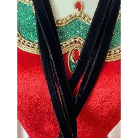 European Vintage Antique Velvet Ribbon Black European Lot of 3 Yards 8MM Wide