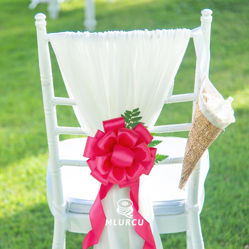 MLURCU Hot Pink Wired Ribbon 1.5 Inch x 20Yards Hot