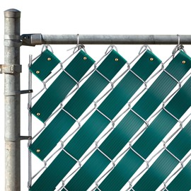 Juvale Fence Privacy Screen Slats - 1.8 in x 246 ft, Dark Green PVC - Privacy Fence Plastic Strips & Vinyl Green Tape with Brass Fasteners - Outdoor Fencing & Garden Cover