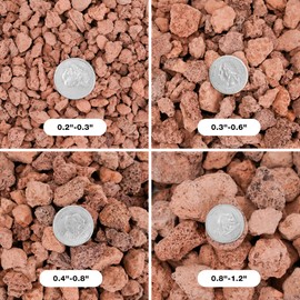 onlyfire Red Lava Rock 10 Pounds Volcanic Lava Stones for Indoor Outdoor Fire Pits Fireplaces Gas Grill and Landscaping, 0.4-0.8 Inch