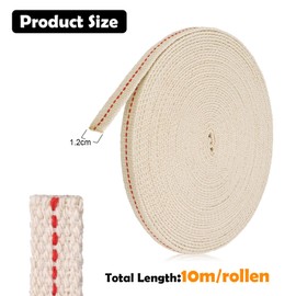 10 Metre Wick for Oil Lamps, Flat Cotton Petroleum Lamp Wick, Odourless Oil Lamp Wick, Replacement Wicks for Oil Lamp, Kerosene Lamp