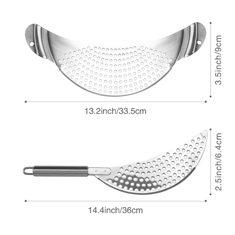 LEVINCHY Pot Strainer Set 2 Pieces Stainless Steel Strainers Set,
