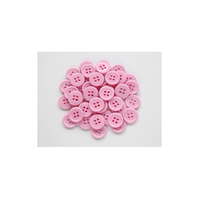 GANSSIA 5/8" (15mm) Sewing Flatback Buttons Pink Color Buttons for