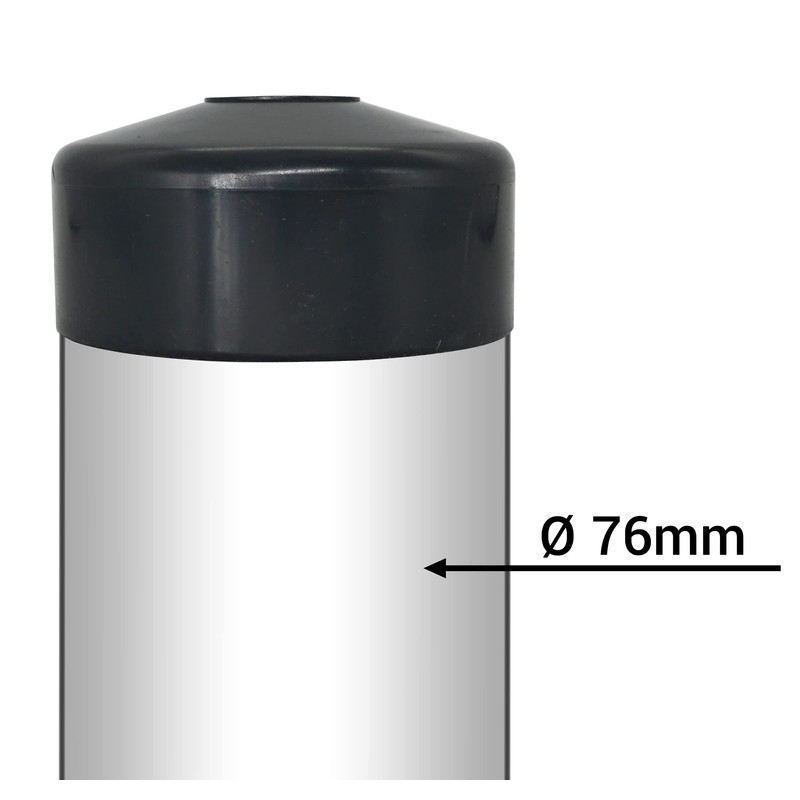 SKIR'CO (2 pcs) Fence Post Caps, Round 76 mm Grey