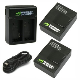 Wasabi Power Battery (2-Pack) and Dual Charger for GoPro Hero3, Hero3+ and GoPro AHDBT-201, AHDBT-301, AHDBT-302, AHBBP-301