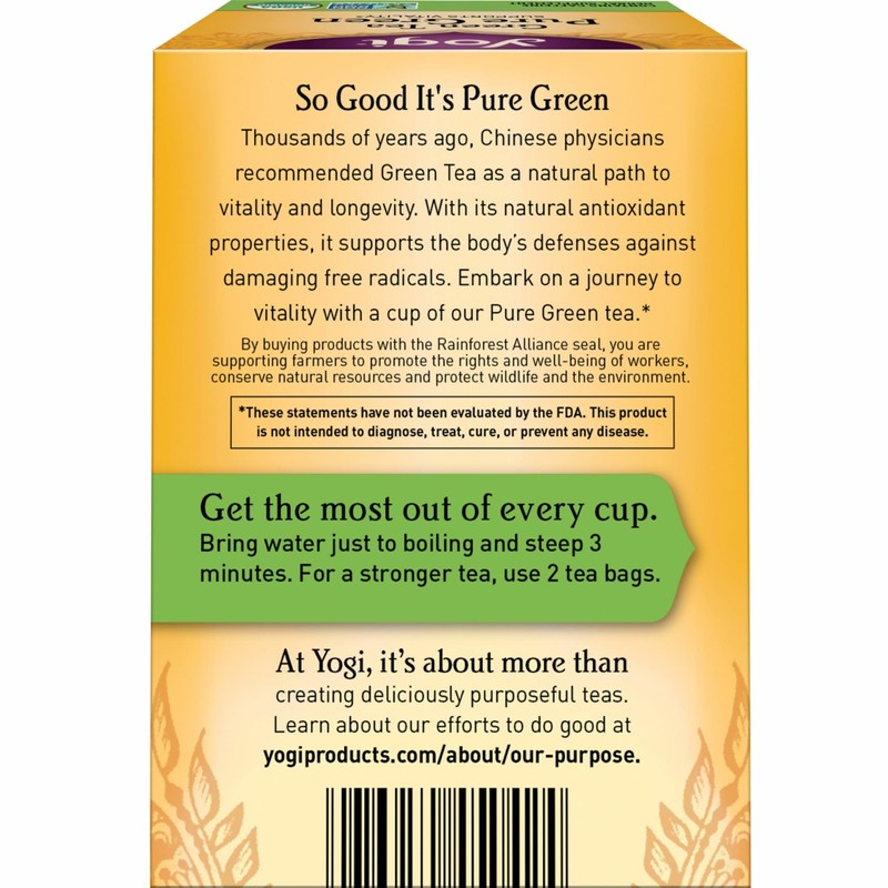 Yogi Tea Pure Green Tea - 16 Bags per Pack