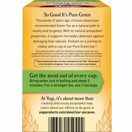 Yogi Tea Pure Green Tea - 16 Bags per Pack (6 Packs) - Organic - Supports Overall Health & Provides Antioxidants