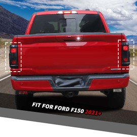 Jimen Fit for Ford F150 2021-2023, 2PCS Smoked Taillight Tint Rear Tail Light Cover Trim