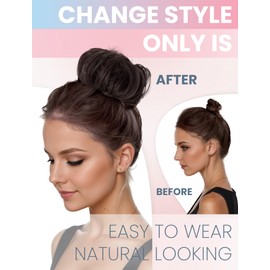 Women Messy Bun Hair Buns with Elastic Rubber Band Natural Curl Wig Clip in Bun Chignons Scrunchies Ponytail Extensions Fake Hairpiece Black Brown