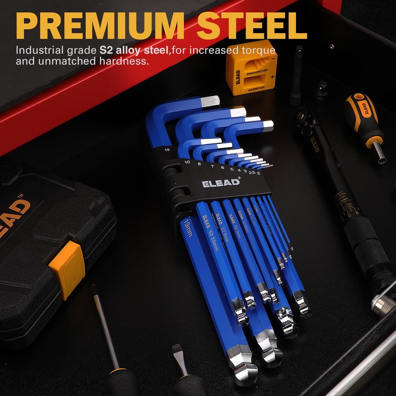 ELEAD Jumbo Hex Key Allen Wrench Set | 13-Piece Metric