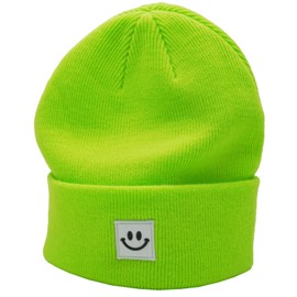 55cube Lime Green Beanie Hat Unisex