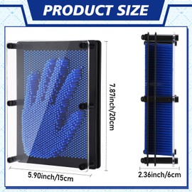 Jenaai 2 Pack Large 3D Pin Art Toy 8 x 6 Inch Plastic Pin Art Board Sensory Toy Intellectual Fun Impression Toy for Boys Girls Adult Creative Fidgets Christmas Birthday Gifts (Classic Red and Blue)