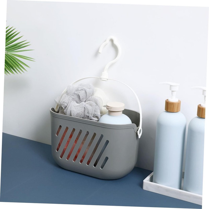 Mikinona 2pcs Hanging Storage Basket for Bathroom Kitchen Plastic Organizer