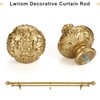 Lwiiom Heavy Duty Double Curtain Rod with Palm Leaves Finials