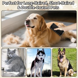 Deshedding Dog Brush - Pet Grooming Tool for Dogs & Cats, Removes Loose Hair on Short & Long Coats, Easy to Clean