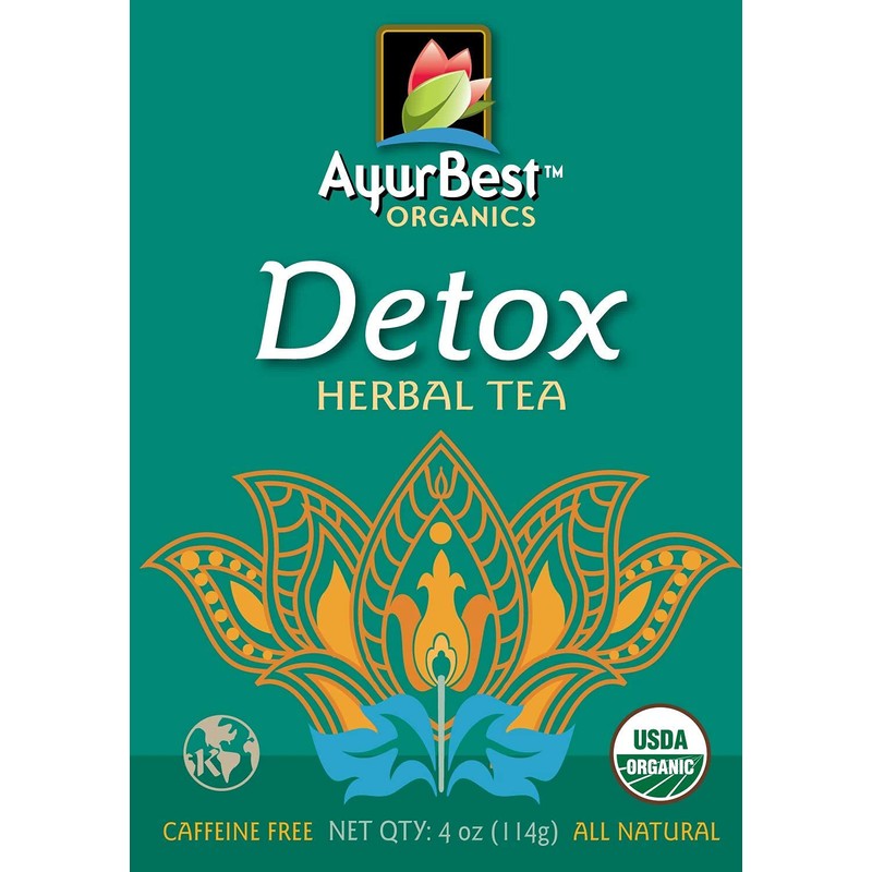 AyurBest Detox Herbal Tea USDA Certified Organic, Net Wt. 4