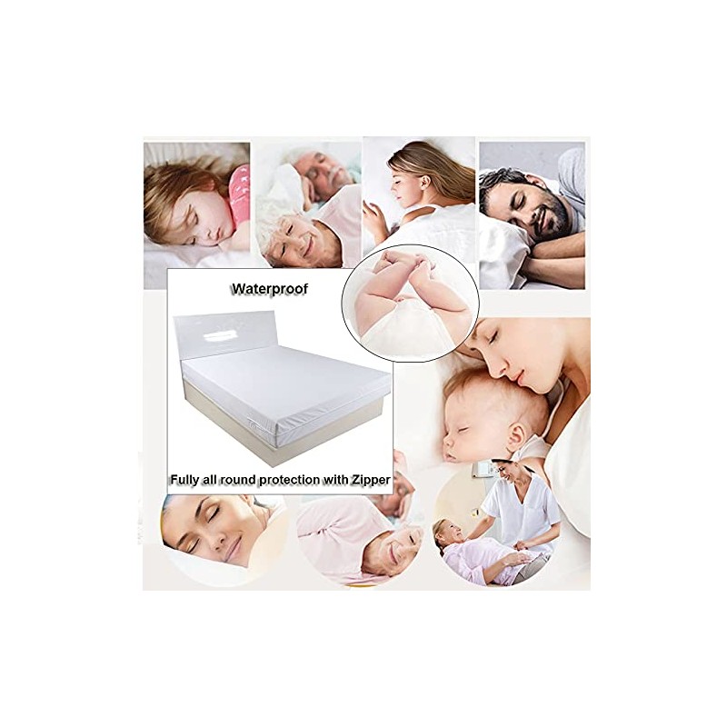 Zipped Single Bed Mattress Protector Waterproof Single Bed Protector with