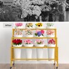 VGMiu Flower Display Stand with 12 Buckets, Flower Cart Gold