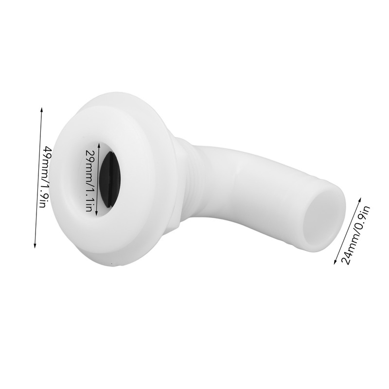 Marine Thru Hull Connector Leakproof Ergonomic Reliable Rugged 90° Thru