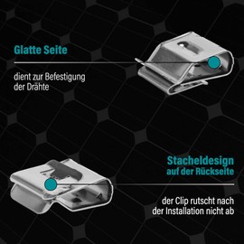 VOOXA Premium Pack of 20 Stainless Steel A2 Cable Clips for PV Cable Transmission Well Polished No Sharp Edges Salt Rust and Corrosion Resistant Professional Cable Attachment to Module Frame