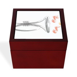 CafePress Mellphone Sketch Memory Keepsake Jewelry Box, 5"x5"x3.75"