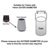 14mm Rubber Feet, Grey Tube End Caps, Pack of 4