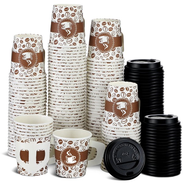 Teenyyou 100 Set 4 oz Disposable Espresso Cups Bulk with