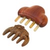 2Pcs Meridians Comb 5 Tooth Portable Sandalwood Rosewood for Head