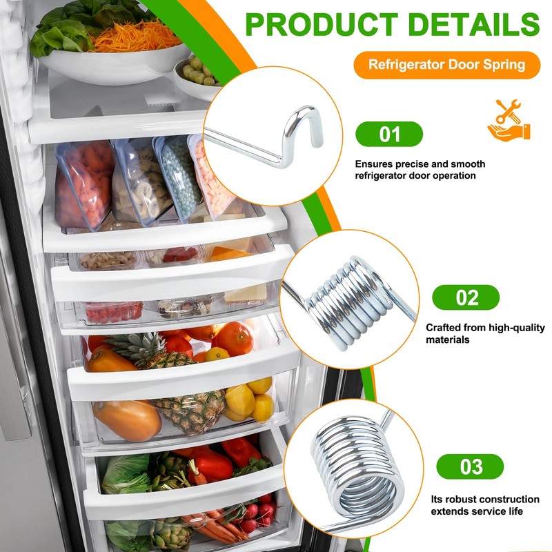4-Pack WR02X10585CM Refrigerator Door Spring for GE Refrigerators