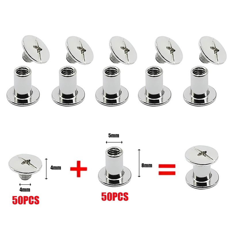 JXPXJMY 50 Pieces Chicago Screw Rivets and Rivets Set for