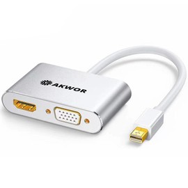 AKWOR 4K Mini Displayport to HDMI VGA Adapter, Thunderbolt 2 to HDMI, Mini DisplayPort to VGA (2-in-1) Compatible with Laoptop with DP Port.