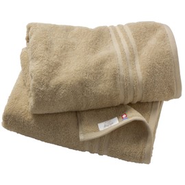 HIORIE Imabari Towel, 2 Piece Bath Towel Set, Japanese Towels, Modern Hand Towel, Classic Beige