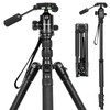 68" Tripod for Camera, 2 in1 Camera Tripods & Monopods